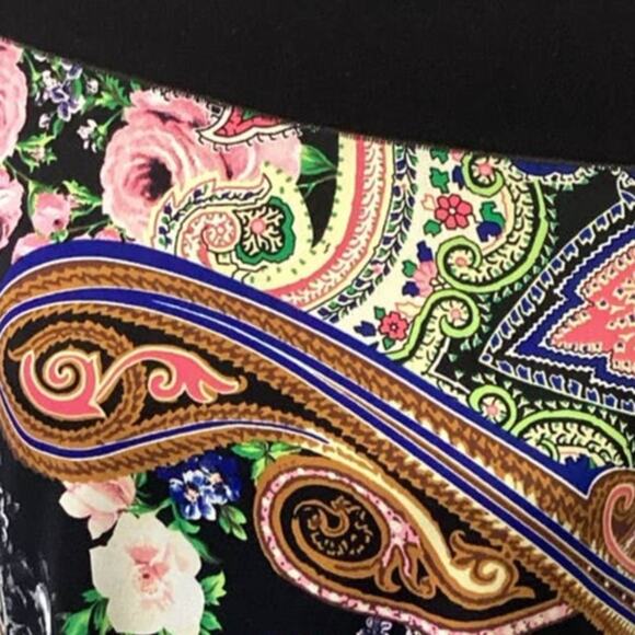 Evo Vorri Womens Medium Long Sleeve Off Shoulder Floral Paisley Short Mod Dress - Picture 2 of 5